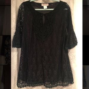 Black lace tunic